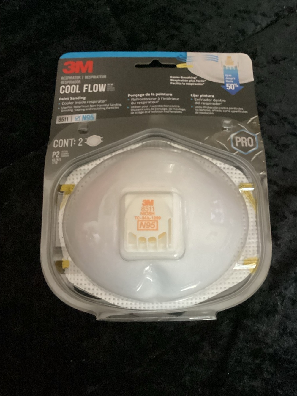 N95 White Cool Flow Respirator Mask - Pack of 2